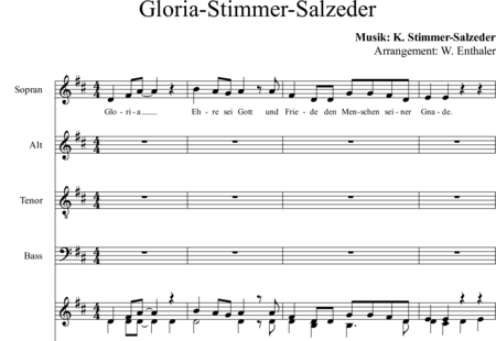 Enthaler, Willibald: Gloria - Chor>SATB+Orgel>mPed:0