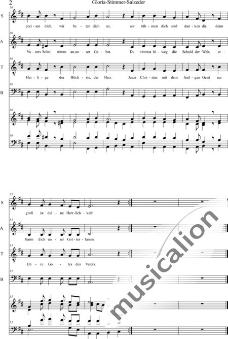 Enthaler, Willibald: Gloria - Chor>SATB+Orgel>mPed:2