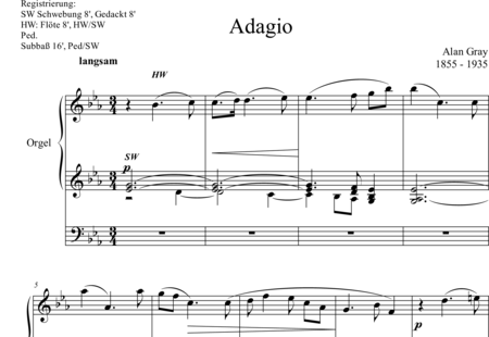 Gray, Alan: Adagio Es-Dur - Orgel>mPed:0
