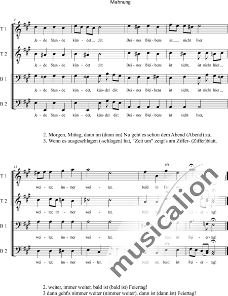 Hölting, Max: Mahnung (TTBB) - Chor>TTBB:2