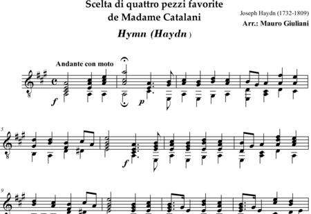 Haydn, (Franz) Joseph: Das Kaiserlied - Gitarre:0