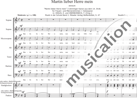 Anonymus, Unknown: Martin my dear Sir - Solo>sop+Choir>SSATTB+[Gs+Tmp]:0