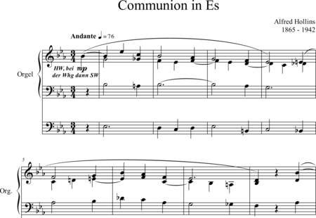Hollins, Alfred: Communion in Es-Dur (Communion in E-flat major) - Organ>wped:0