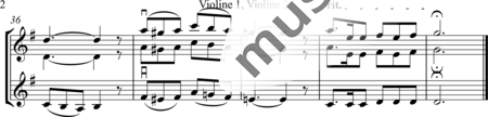 Anónimo, desconocido: Está nevando suavemente - Violín 2+Pno+[Vla+Vc+Cb]:6