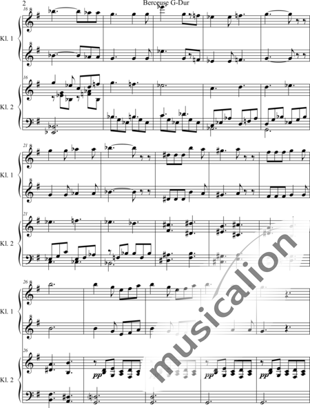 Boëllmann, Léon: Berceuse G-Dur - Klavier>4händig:2