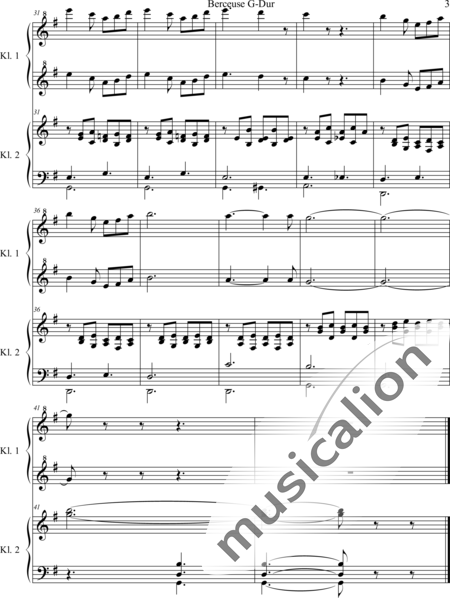 Boëllmann, Léon: Berceuse G-Dur - Klavier>4händig:3