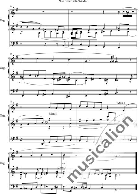 Isaac, Heinrich: Nun ruhen alle Wälder (Mel. I) (2) - Orgel>mPed:3