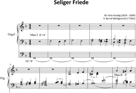 Kündig, Felix: Seliger Friede (1) - Orgel>mPed:0