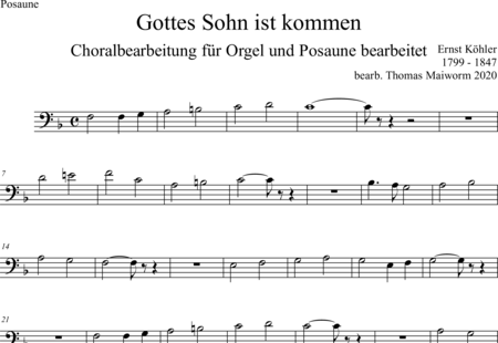 Köhler, Ernst: Once He came in Blessing (choral arr. for trombones and organ) - Trombone+Organ:0