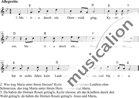Anonymus, Unbekannt: Maria durch ein Dornwald ging - Solo>Alt:0