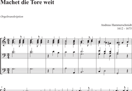 Hammerschmidt, Andreas: Machet die Tore weit - Orgel>mPed:0