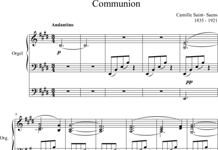 Saint-Saëns, Camille: Communion E-Dur - Orgel>mPed:0