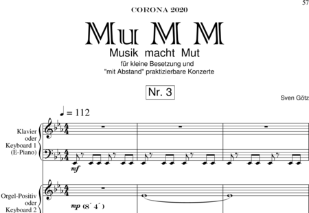 Götz, Sven: MuMM - Musik macht Mut (Corona 2020/21) No.3 - Chor>SATB+Klavier+Org+Px:0