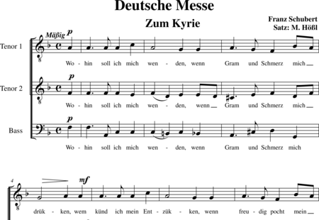 Schubert, Franz (Peter): Deutsche Messe-Männer Chor TTB - Chor>TTB:0