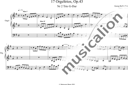 Rathgeber, Georg: 17 Organ Trios, No 2: Trio G-major - Organ>wped:0