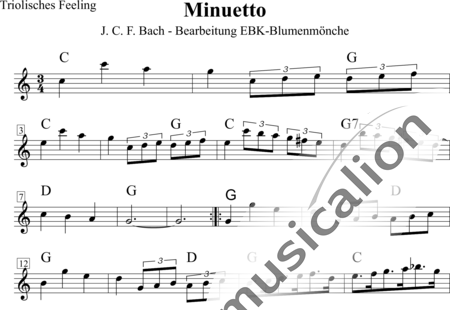 Bach, Johann Christoph Friedrich: Minuetto - Gitarre+|AnderesInstrument:0