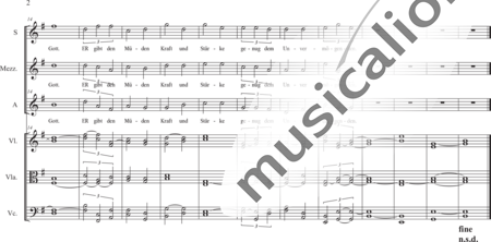 Schäfer, Martina: Isaiah 40 for female choir (Give comfort, give comfort, to my people) - Choir>SSA+[Vln+Vla+Vlc]:1