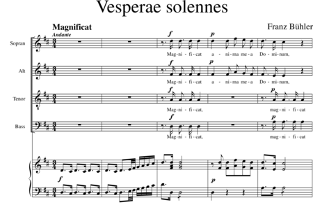 Bühler, Franz
: Vesperae solennes organ score, 8th movement: Magnificat - Coro>SATB+Órgano:0