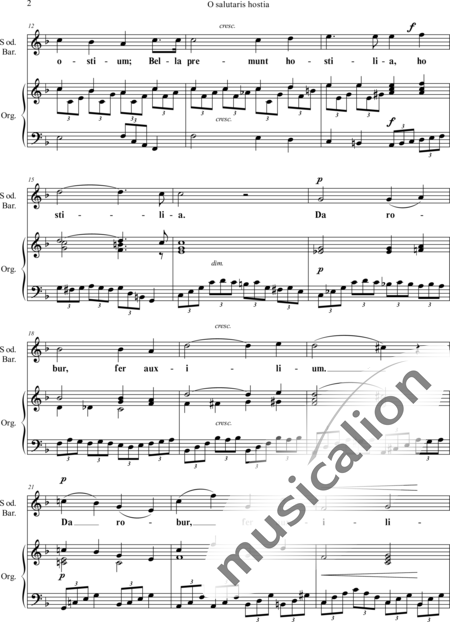 Meyerbeer, Giacomo : O Salutaris hostia for middle voice and organ or piano - Solo>sop+Organ>wped:2