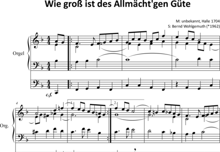 Anónimo, desconocido: Wie groß ist des Allmächt'gen Güte (2) - (The Goodness of God) - Órgano>cPed:0