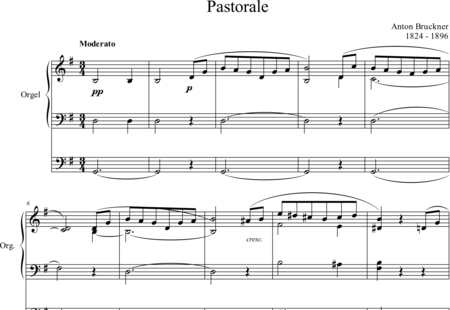 Bruckner, Anton: Pastorale G-Dur - Orgel>mPed:0