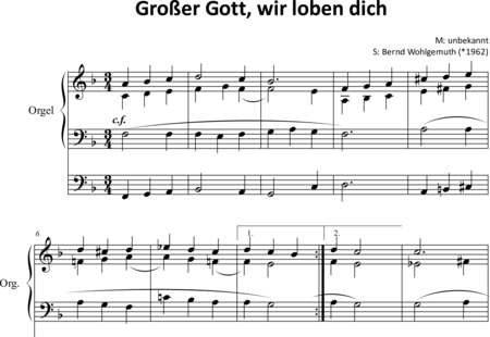 Anónimo, desconocido: Holy God, We Praise Thy Name (Mel. II) c.f. in tenor - Órgano>cPed:0