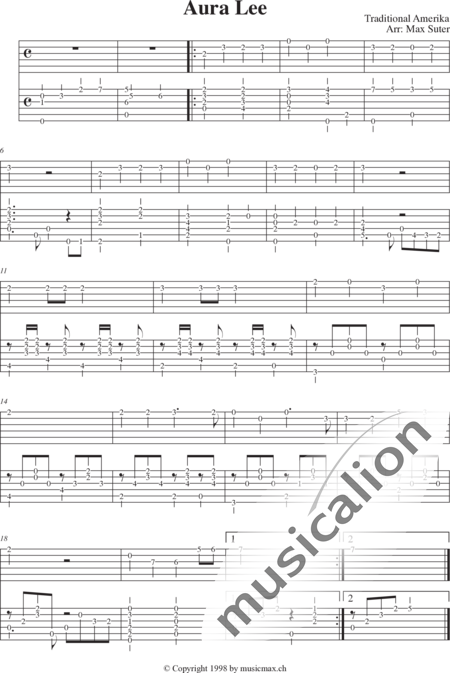 Anonymus, Unknown: Aura Lee - Guitar 2:2