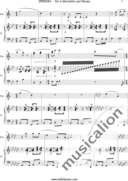 LiPuma, Nelly: Iperion for b clarinet and piano - Clarinet B+Piano:4