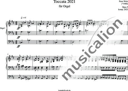 Walz, Peter: Toccata 2021 - Órgano>cPed:2