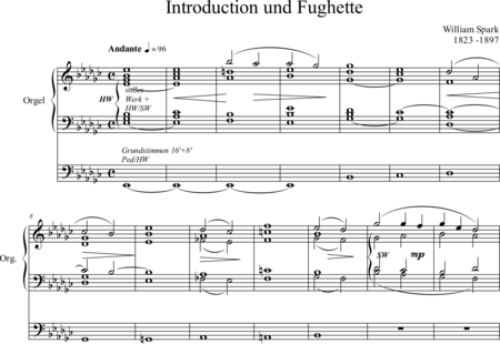 Spark, William: Introduction und Fughette - Orgel>mPed:0
