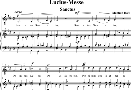 Hößl, Manfred: Lucius Messe, Orgel und Stimme-3. Sanctus - Chor>T+Orgel:0