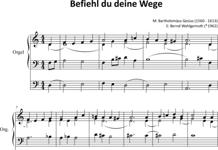 Gesius, Bartholomäus: Befiehl du deine Wege (Mel. II) (1) - Orgel>mPed:0