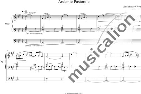 West, John Ebenzer: Andante Pastorale - Orgel>mPed:0