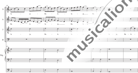 Schäfer, Martina: Halleluja 1 - Solo>Sop/Alt/Ten/Bass+Chor>SATB+OrgmP:6