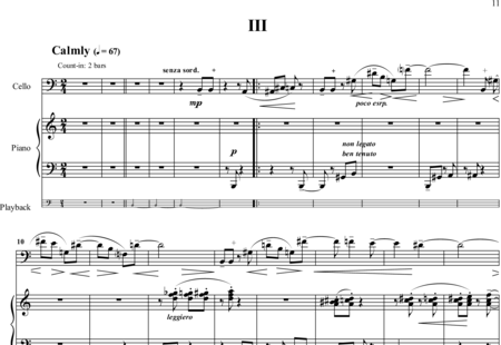 Apollonov, Pyotr: NACHTMUSIK. 4 movements (variations) for cello, piano and tape-NACHTMUSIK. 3rd m - Violoncello+Piano:0