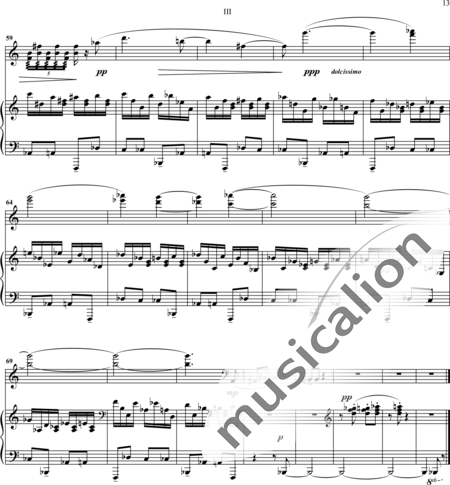 Apollonov, Pyotr: NACHTMUSIK. 4 movements (variations) for cello, piano and tape-NACHTMUSIK. 3rd m - Violoncello+Piano:3