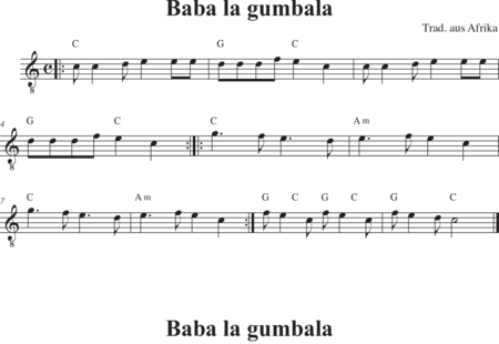 Anonymus, Unknown: Baba la gumbala - Guitar:0