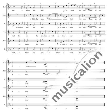 Rheinberger, Josef Gabriel: Abendlied ("Bleib bei uns, denn es will Abend werden") - Chor>SSATTB:4