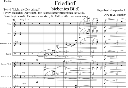 Humperdinck, Engelbert: Cemetery (seventh image) - Oboe C+Trumpet B+Harp+Glockenspiel+[HnF4+TbnC3]+[ClB2]+[Vln2]+[BnC2+FlC2]+[Vla+Vlc+Db]+Tmp:0