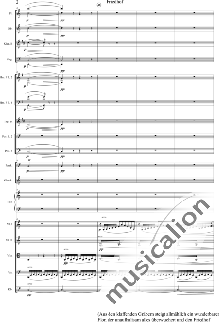 Humperdinck, Engelbert: Cemetery (seventh image) - Oboe C+Trumpet B+Harp+Glockenspiel+[HnF4+TbnC3]+[ClB2]+[Vln2]+[BnC2+FlC2]+[Vla+Vlc+Db]+Tmp:2