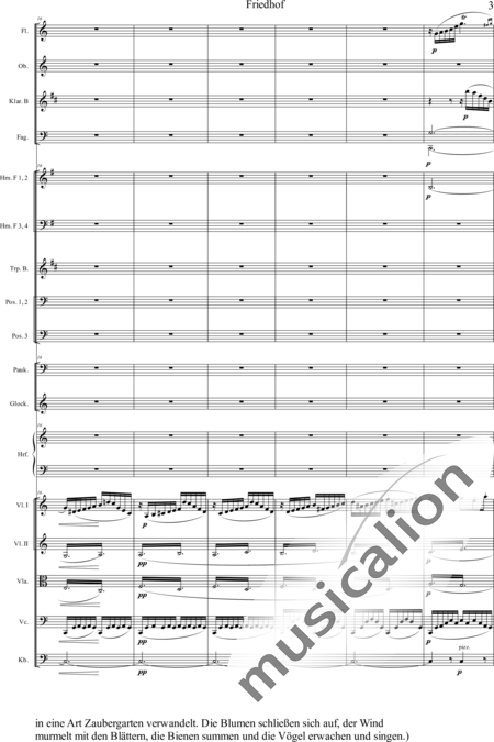 Humperdinck, Engelbert: Cemetery (seventh image) - Oboe C+Trumpet B+Harp+Glockenspiel+[HnF4+TbnC3]+[ClB2]+[Vln2]+[BnC2+FlC2]+[Vla+Vlc+Db]+Tmp:3
