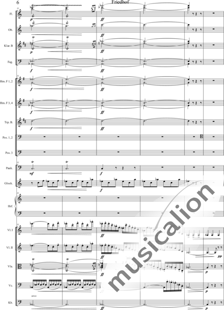 Humperdinck, Engelbert: Cemetery (seventh image) - Oboe C+Trumpet B+Harp+Glockenspiel+[HnF4+TbnC3]+[ClB2]+[Vln2]+[BnC2+FlC2]+[Vla+Vlc+Db]+Tmp:6