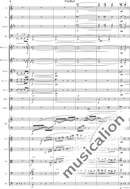 Humperdinck, Engelbert: Cemetery (seventh image) - Oboe C+Trumpet B+Harp+Glockenspiel+[HnF4+TbnC3]+[ClB2]+[Vln2]+[BnC2+FlC2]+[Vla+Vlc+Db]+Tmp:8