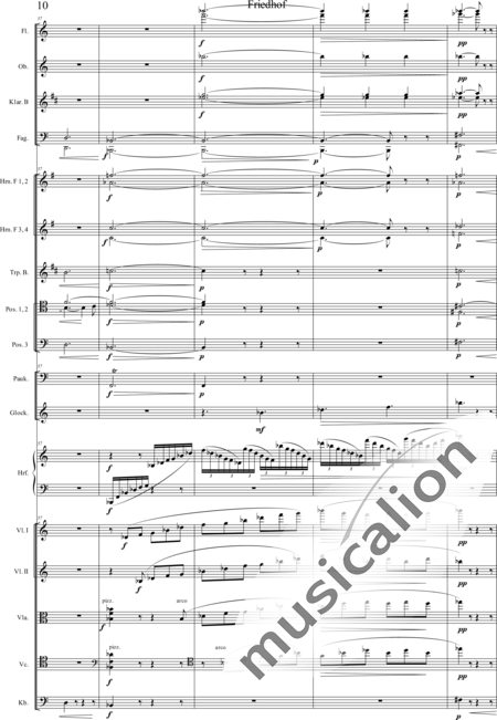 Humperdinck, Engelbert: Cemetery (seventh image) - Oboe C+Trumpet B+Harp+Glockenspiel+[HnF4+TbnC3]+[ClB2]+[Vln2]+[BnC2+FlC2]+[Vla+Vlc+Db]+Tmp:10