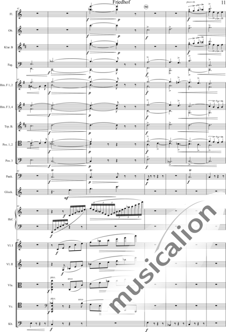 Humperdinck, Engelbert: Cemetery (seventh image) - Oboe C+Trumpet B+Harp+Glockenspiel+[HnF4+TbnC3]+[ClB2]+[Vln2]+[BnC2+FlC2]+[Vla+Vlc+Db]+Tmp:11