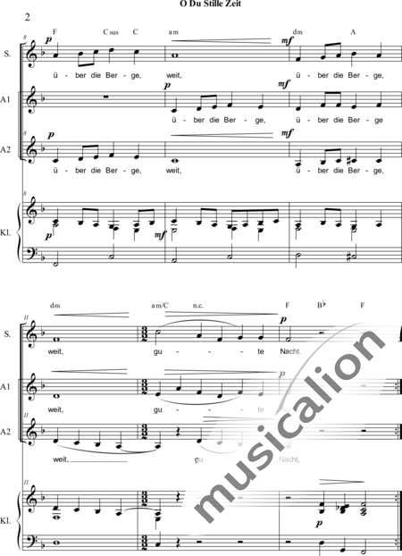Bresgen, Cesar: O Du stille Zeit - Chor>SAA+Klavier:2