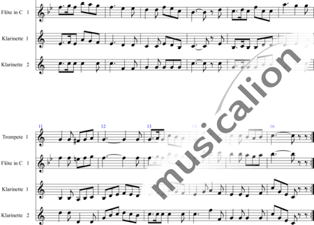 Silcher, Friedrich: Die Loreley (4-stimmiger Bläsersatz) - Trompete B+[Klar2+Fl]:1