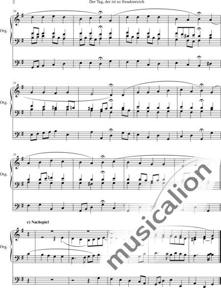 Sattler, Carl: O Hail this Brightest Day of Days, prelude, chorale and postlude - Órgano>cPed:2