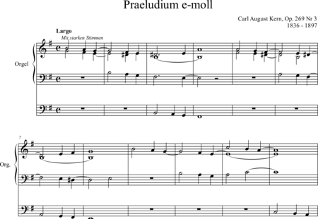 Kern, August: Praeludium e-moll (Prelude E-minor) - Organ>wped:0