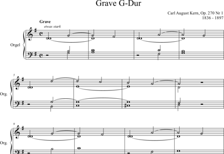 Kern, August: Grave G-major - Órgano>cPed:0